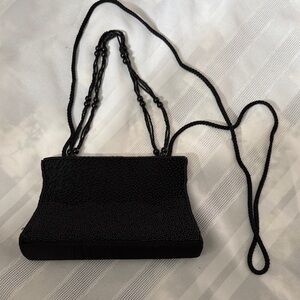 Elegant Black Beaded Evening Bag
